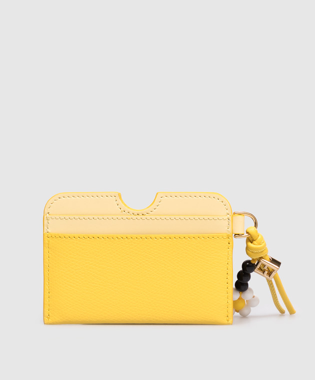 Fendi Жовтий шкіряний картхолдер з підвіскою 8M0562AWR8 зображення 2