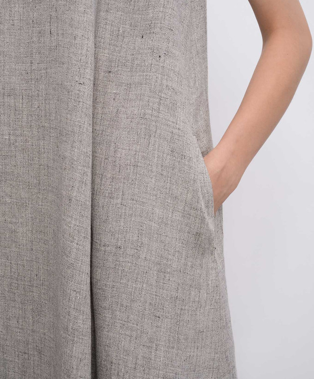 Intoca Серое платье из льна 261LIPDR1103 изображение 4