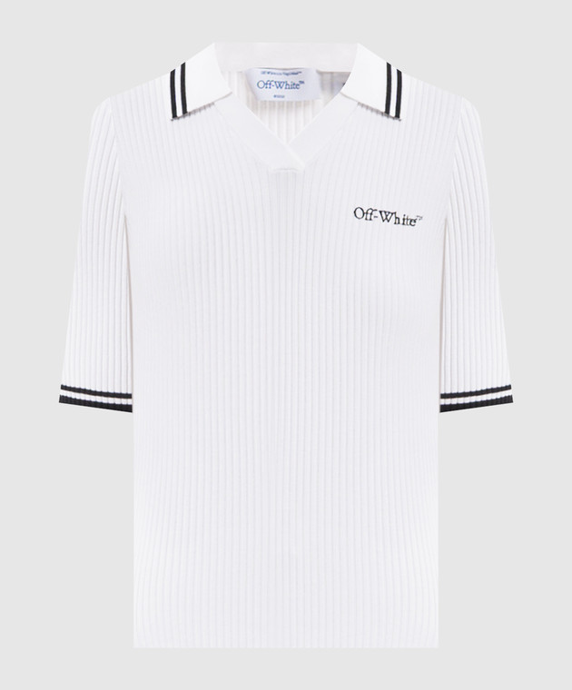 Off-White Білий топ з вишивкою логотипа 2FA00665T
