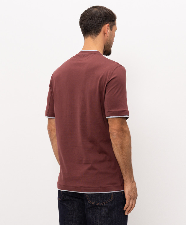 Brunello Cucinelli Футболка бордового цвета M0B137427 изображение 3