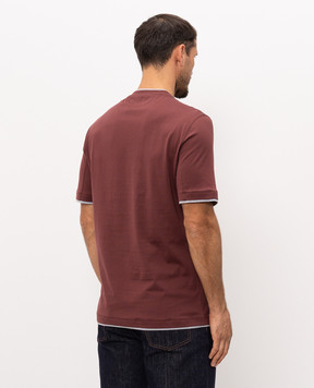 Brunello Cucinelli Футболка бордового цвета M0B137427