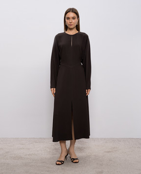 JOSEPH Коричневое платье миди Hills JF009611