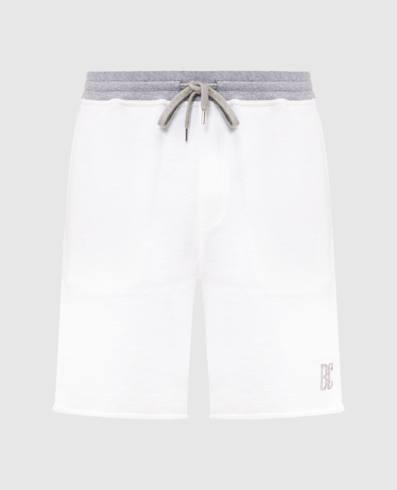 Белые шорты с принтом монограммы
