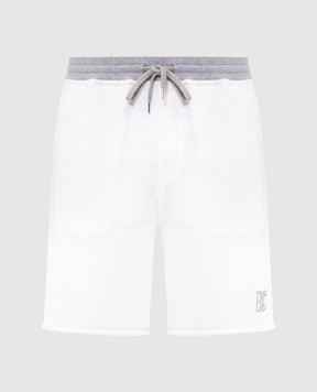 Brunello Cucinelli Білі шорти з принтом монограми MR8313375G