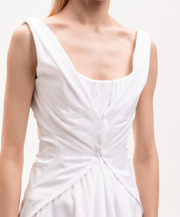 Alexander McQueen Белое платье асимметричного кроя 868507QAACZ изображение 5