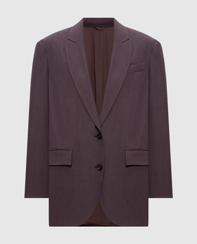 Brunello Cucinelli Бордовый жакет с льном MH1267291