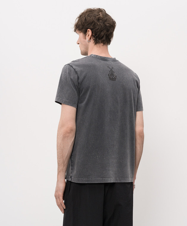 Off-White Серая футболка с фактурным принтом 44MAA027S26J005 изображение 4