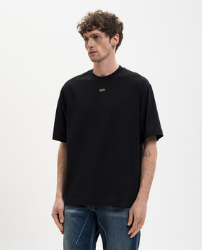 Off-White Черная футболка с эмблемой Dark Slime 44MAA120S26J002