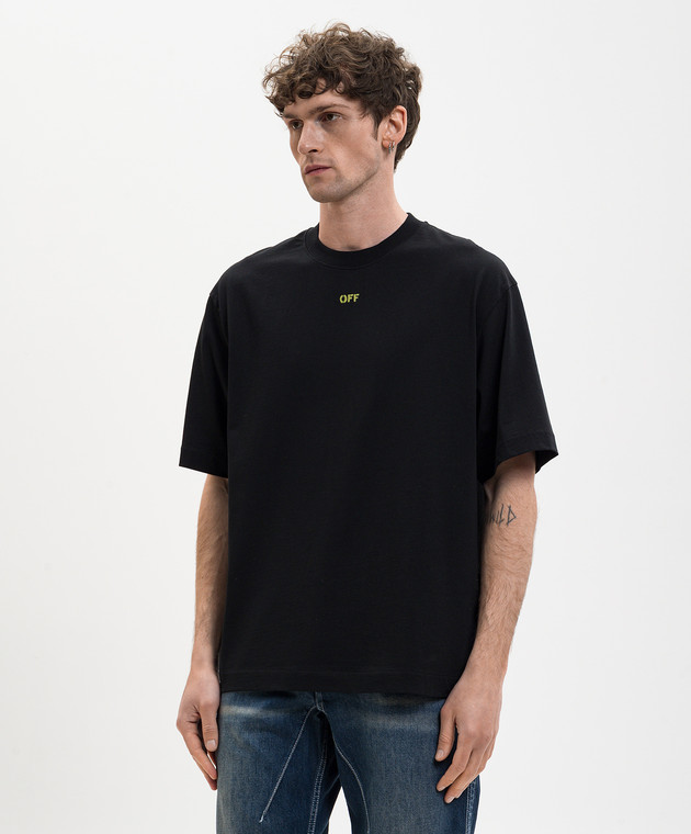 Off-White Черная футболка с эмблемой Dark Slime 44MAA120S26J002 изображение 3