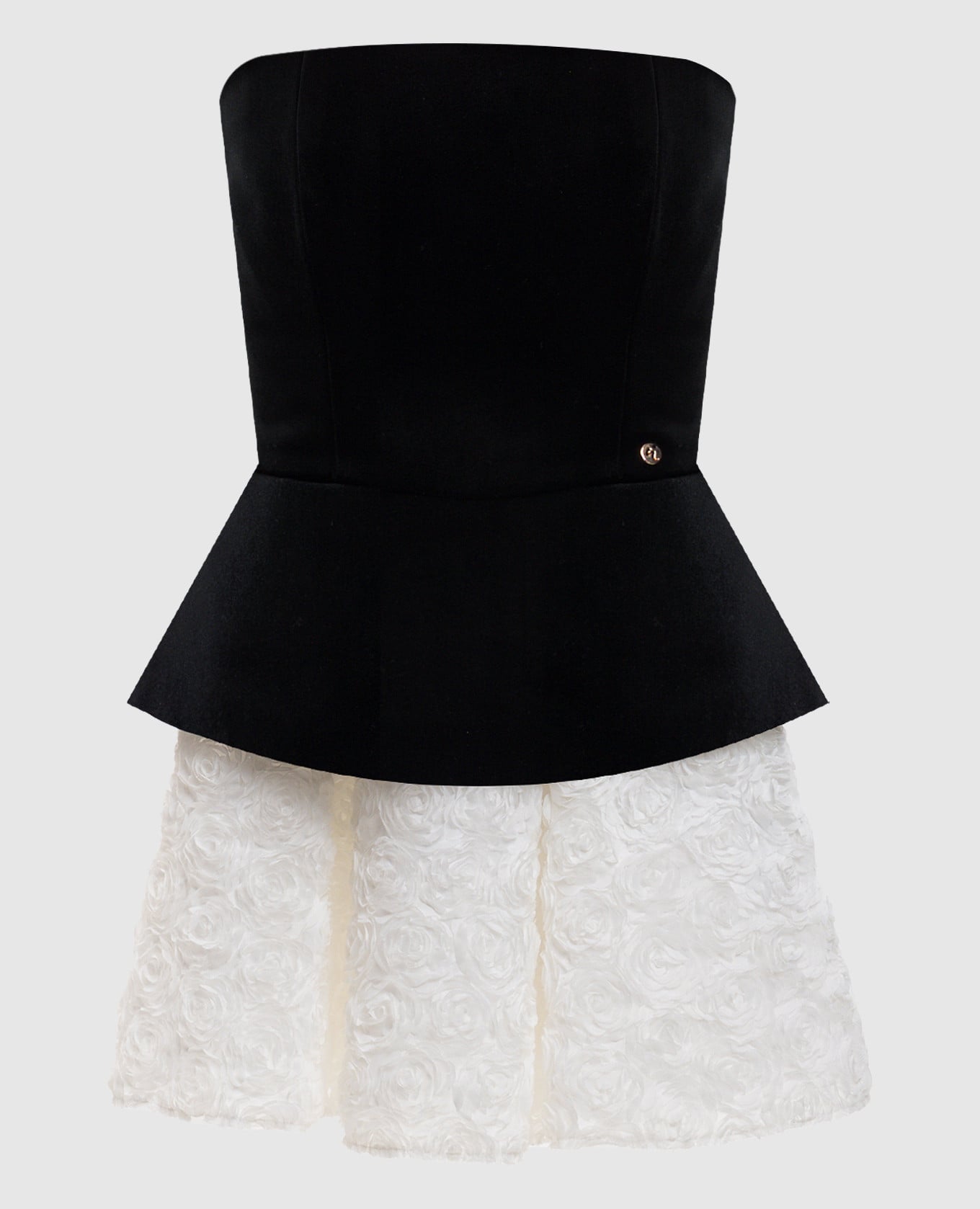 

Черное велюровое платье мини с цветочной аппликацией, Черный, Коктейльные платья