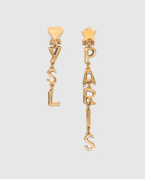 Saint Laurent Золотисті асиметричні кліпси YSL PARIS A002XDY1500