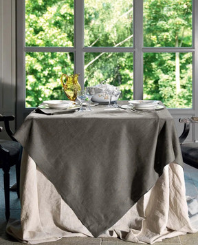 TESSITURA TOSCANA TELERIE Сірий набір зі скатертини та серветок TIZIANO з льону NT120025090037