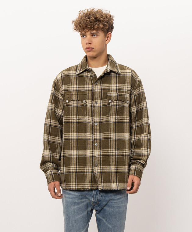 Rhude Зелена сорочка в клітинку Aviano Cargo RHFW26SR01739 зображення 3