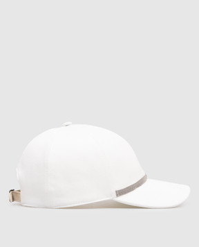 Brunello Cucinelli Біла кепка з ланцюжком моніль MCAP90011