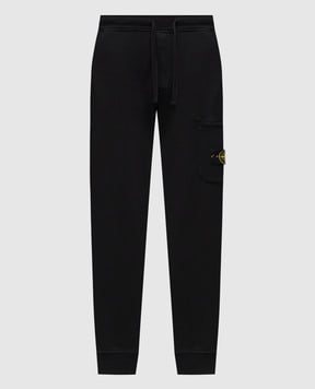 Stone Island Чорні джогери з патчем логотипа K2S156200010S0051