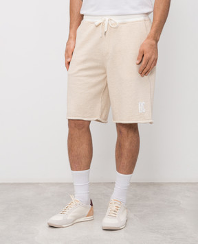 Brunello Cucinelli Бежевые шорты с принтом MR8313375G