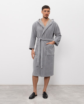 Symbol Home Сірий махровий халат з капюшоном BAMBOOSPONGEBATHROBE