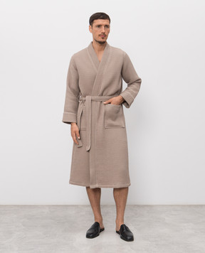 L'Appartement Коричневий вафельний халат MIAWAFFLEBATHROBE