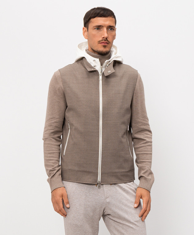 Pini Parma Коричневый жилет из шерсти VESTHOODTAU изображение 3