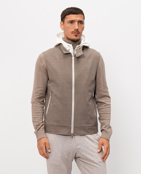 Pini Parma Коричневий жилет з вовни VESTHOODTAU