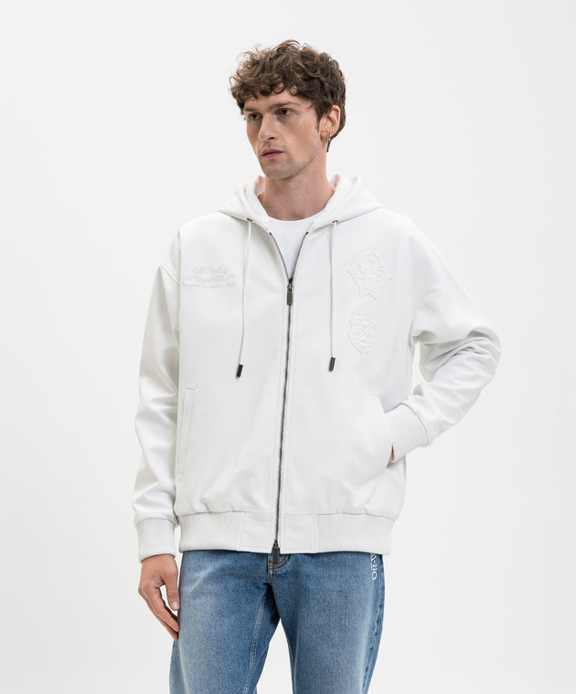 Off-White Біла шкіряна куртка 44XJA13RS26L003 зображення 3