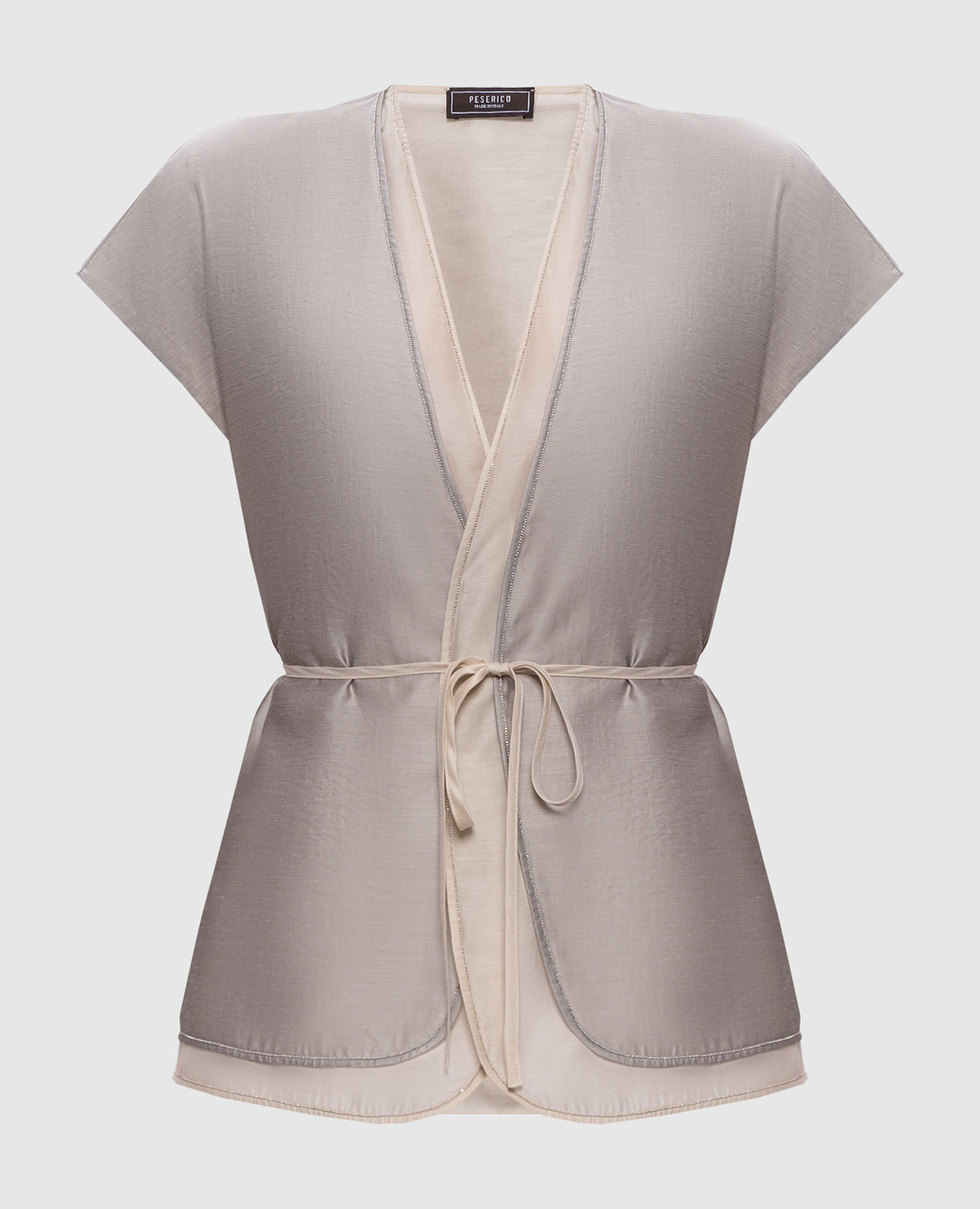 

Серый кардиган на запах с цепочкой мониль, Кардиганы