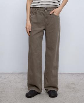 Brunello Cucinelli Коричневі джинси з льоном ML996P4053