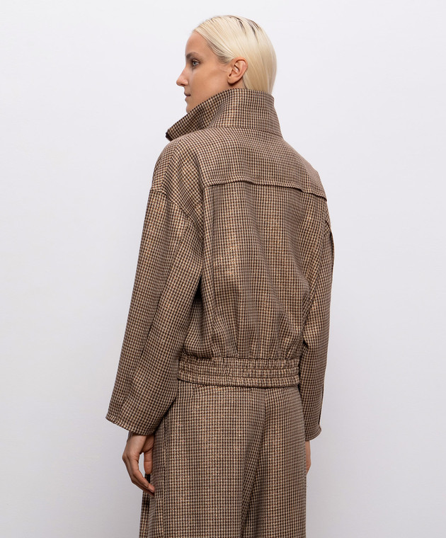Brunello Cucinelli Коричнева куртка з вовни з люрексом MG5467467P зображення 4
