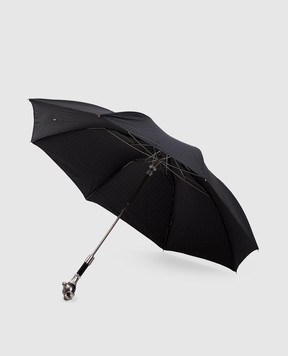 Pasotti Черный складной зонтик Panther с кристаллами Swarovski OMITUO64SRASO62771