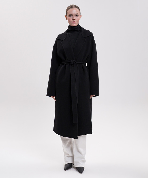 The Row Черное пальто Ciara на запах с шерстью R000442W1439 изображение 3