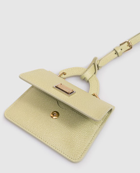 Dolce&Gabbana Зеленая кожаная визитница с пластиной логотипа BI3401A1001