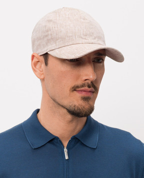 Bertolo Cashmere Бежева кепка з льону 3012494
