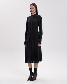 Fendi Черное платье из шелка с плёсированием FDD679AME8