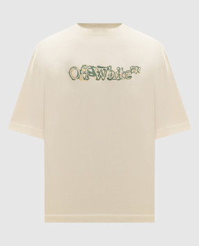 Off-White Бежева футболка Cloudy Arrow 44MAA120F5J00G