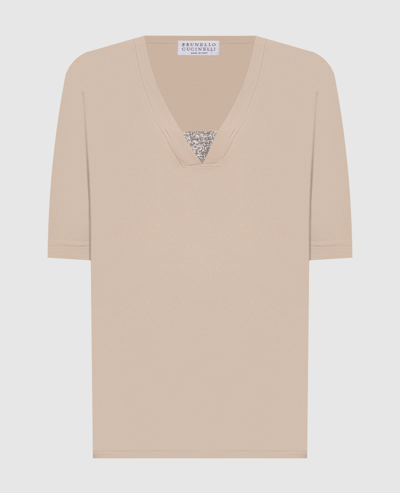 Бежевый топ с цепочкой мониль