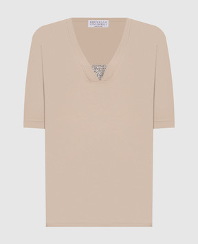 Brunello Cucinelli Бежевый топ с цепочкой мониль M0TC8EL692