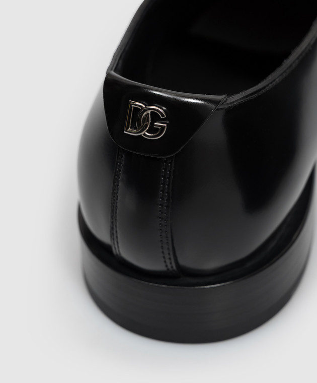 Dolce&Gabbana Черная кожаная дерби с монограммой DG A10888A1203 изображение 5