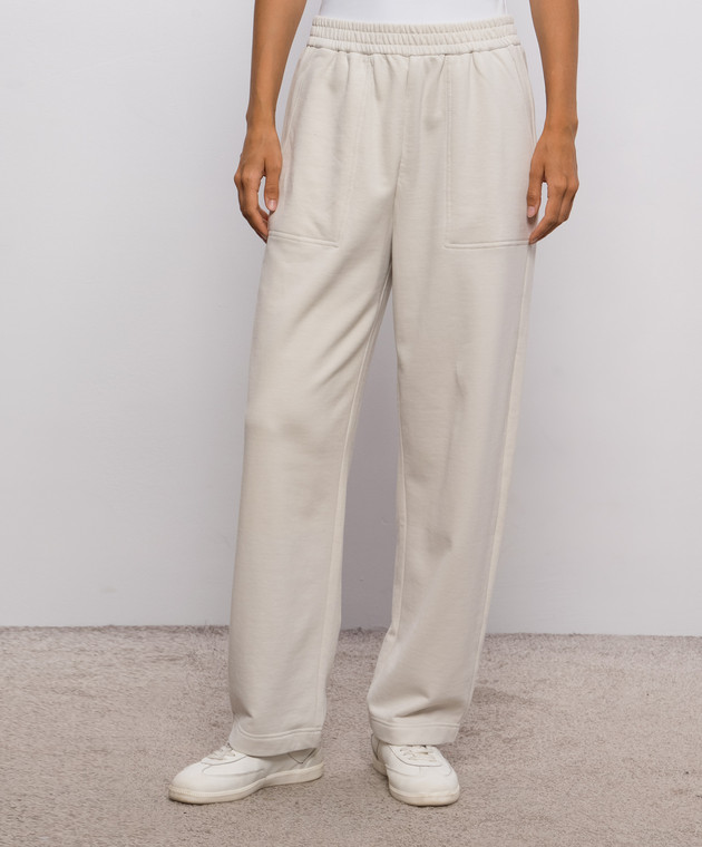 Brunello Cucinelli Спортивные штаны цвета айвори MN05NB2X99 изображение 3