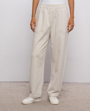 Brunello Cucinelli Спортивные штаны цвета айвори MN05NB2X99