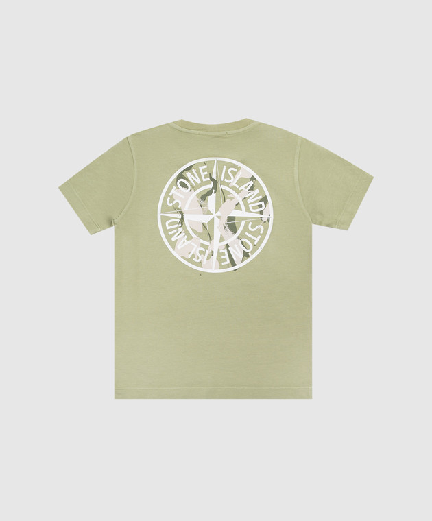 Stone Island Детская зеленая футболка с принтом логотипа L2S162100006S05101012 изображение 2