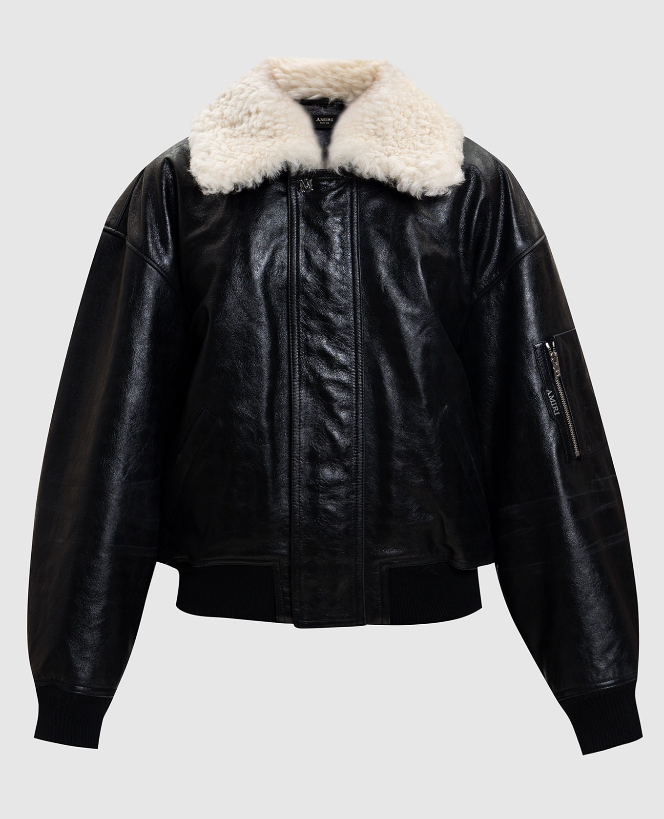 

Черная кожаная куртка с мехом, Черный, Кожаные куртки