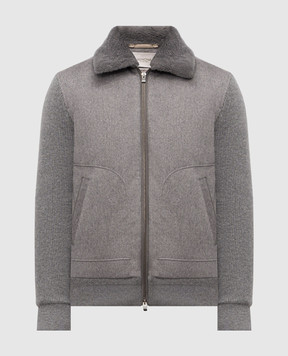 Agnona Серая куртка из кашемира с мехом TH10UBXU7060
