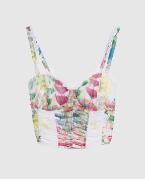 Charo Ruiz Белый топ Sylva с драпировкой 262101