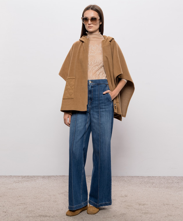 Twinset Коричневе пончо з капюшоном 262LI4BLL зображення 2
