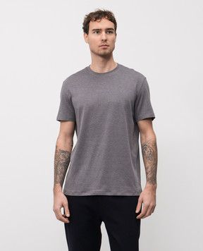 ISAIA Сіра меланжева футболка з шовком MCI154JP001