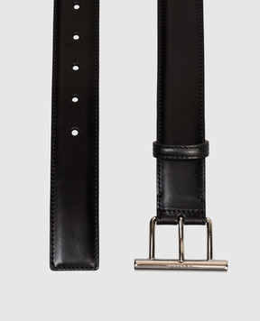 Alexander McQueen Чорний шкіряний ремінь з гравіюванням логотипа 8044991BR0I