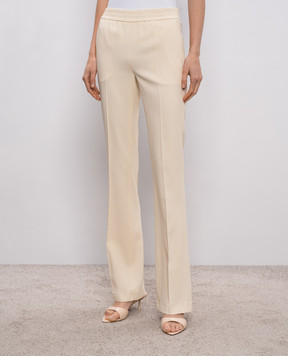 Twinset Бежеві штани кльош з логотипом 261TP2225