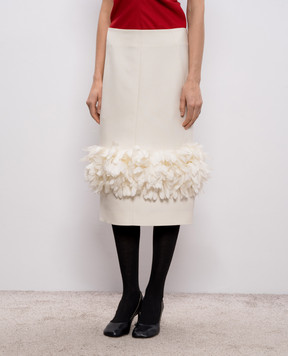 Toteme Спідниця кольору айворі з вовни та шовку 261WRB0406FB0567