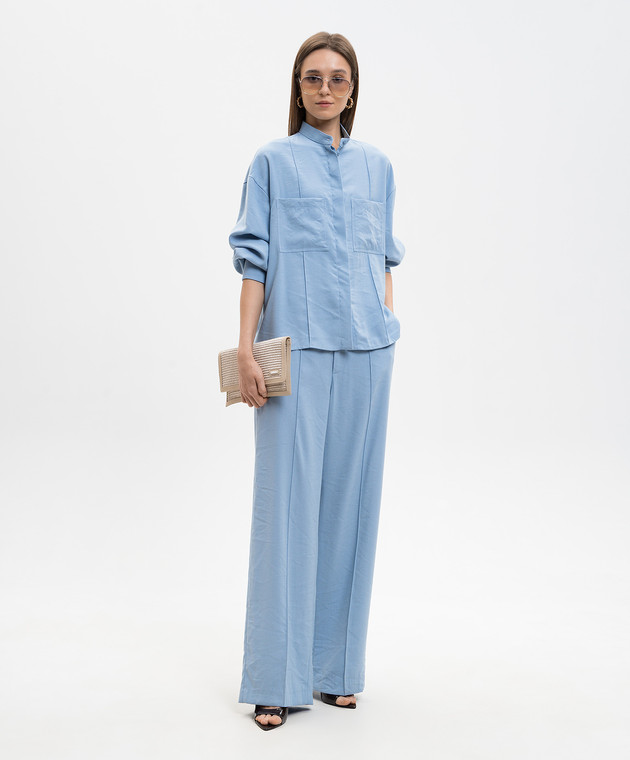 Dondup Голубая рубашка с монограммой DC493IF0049DXXX изображение 2