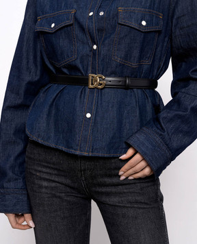 Dolce&Gabbana Чорний шкіряний ремінь з логотипом BE1447AW576